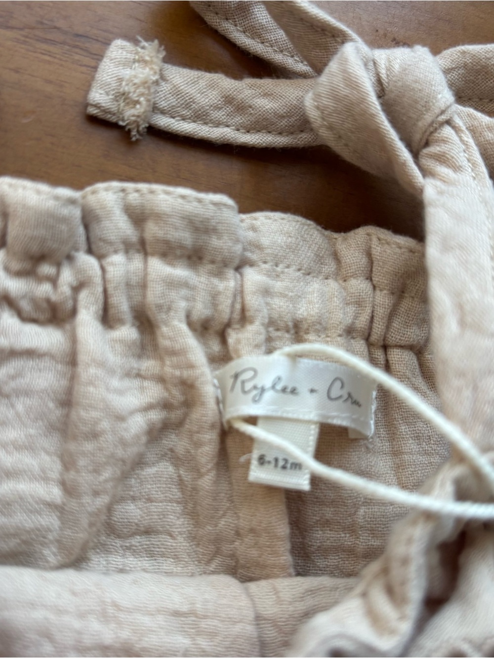 Rylee + Cru ecru Crochet-Trim Muslin Romper - Picture 4 of 4